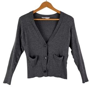 EVERLANE Charcoal Gray 100% Wool Button Front Cardigan Sweater Size Medium
